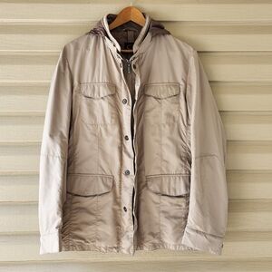 Men's Gimo Beige Hooded Rain Jacket